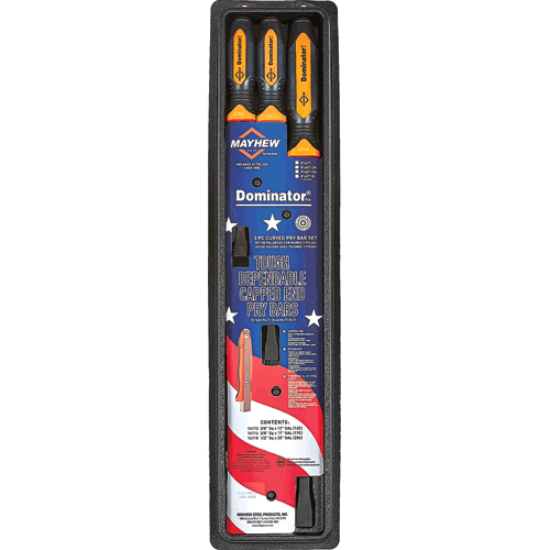 Picture of Dominator® Curved Pry Bar Set, 3 Pc. Orange