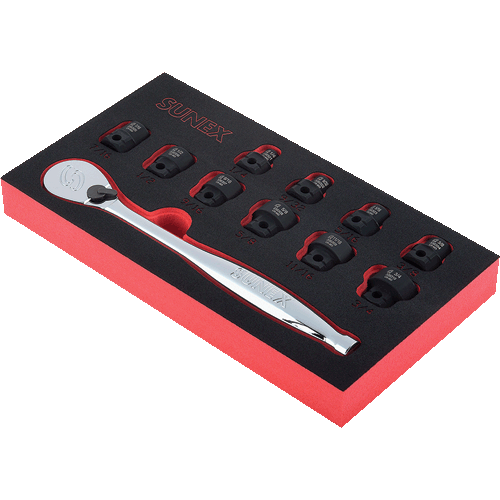 Picture of 11 Pc. 3/8" Dr. Low Profile Impact Socket Set, SAE